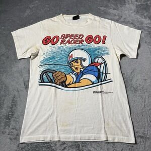 Vintage 1992 Speedracer Promo‎ T Shirt Sz M White Distressed 19.5x26